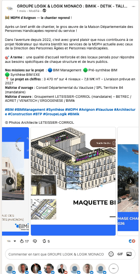 Post LinkedIn Groupe Logik