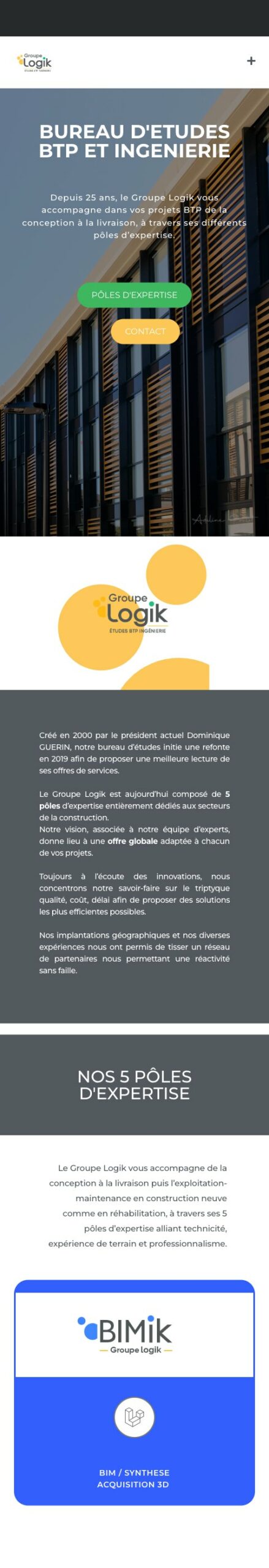 Site du Groupe Logik sur mobile