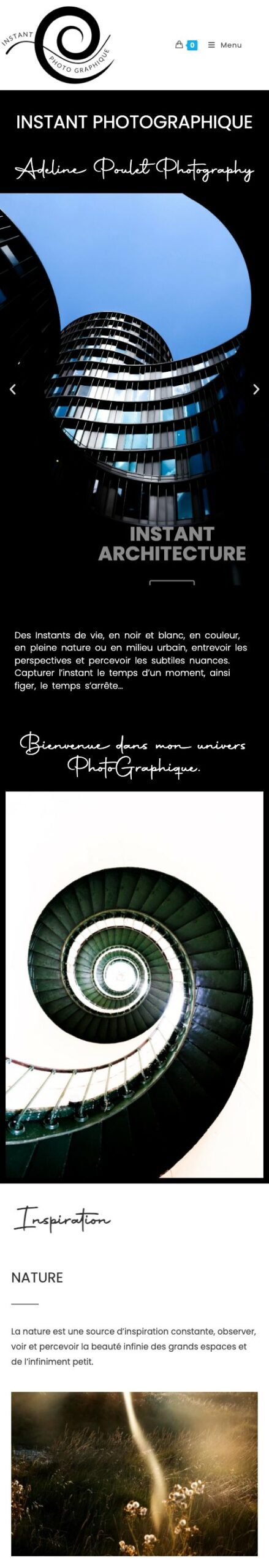 Site Instant PhotoGraphique sur mobile