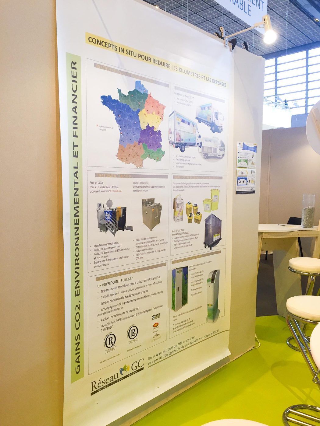 Panneaux et supports du stand